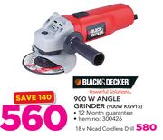 Black & Decker 900W Angle Grinder(900w KG915)