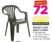 Antracite Ebony Low Back Chair