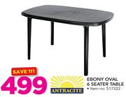 Antracite Ebony Oval 6 Seater Table