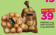 Onion-2kg And Potato-2kg Washed-For Both