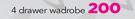 Mainstays 4 Drawer Wardrobe Grey
