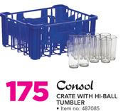 Consol Crate With Hi Ball Tumbler
