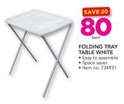 Folding Tray Table White-Each