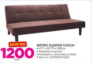 Metro Sleeper Couch H77 x W179 x D90cm-Each