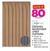 Mainstays Crushed Microfiber Lined Curtains-Per Drop