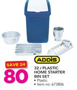 Addis 32Ltr Plastic Home Starter Bin Set
