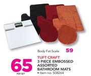 Tuft Craft 3 Piece Embossed Assorted Bathroom Mats-Per Set