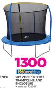 Bounceking Sky Zone 10 Foot Trampoline And Enclosure