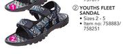 Olympic Youths Fleet Sandal Sizes 2-5-Per Pair