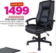 Anderson high 2025 back chair