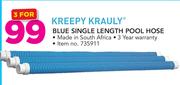 Kreepy Krauly Blue Single Length Pool Hose