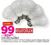 Eurolux 6W LED Globes-Each