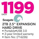 Seagate 2TB 2.5" Expansion Hard Drive-Each