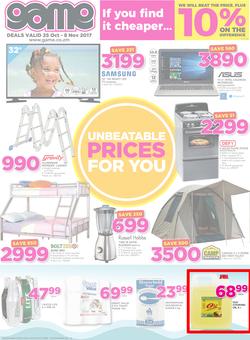 Game Zambia : Unbeatable Prices For You (25 Oct - 8 Nov 2017), page 1
