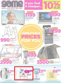 Game Zambia : Unbeatable Prices For You (25 Oct - 8 Nov 2017), page 1