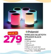 Polaroid Wireless Bluetooth Speaker Black PBS388-Each