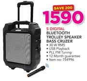 S Digital Bluetooth Trolley Speaker Bass Cruzer