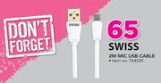 Swiss 2m Mic USB Cable