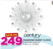 Century Diamond Burst Clock