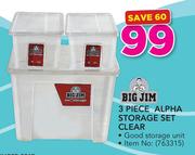 Big Jim 3 Piece Alpha Storage Set Clear