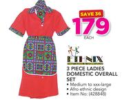 Ethnix 3 Piece Ladies Domestic Overall Set