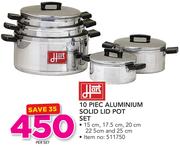 Hart 10 Piece Aluminium Solid Lid Pot Set