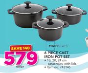 Mainstays 6 Piece Iron Pot Set