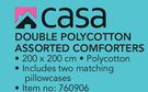 Casa Double Polycotton Assorted Comforters Including 2 Matching Pillowcases-Per Set