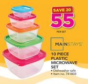 Mainstays 10 Piece Plastic Microwave Set