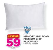 Vitasleep Memory And Foam Premium Chip Pillow Mix