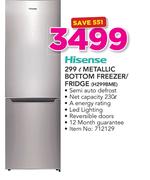 Hisense 299Ltr Metallic Bottom Freezer/Fridge H299BME