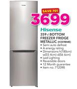 Hisense 359Ltr Bottom Freezer Fridge Metallic H359BME