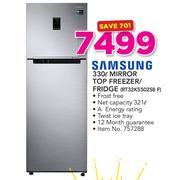 Samsung 330Ltr Mirror Top Freezer/Fridge RT32K5502S8 F