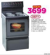 Defy 4 Plate Solid Stove BLK DSS-494