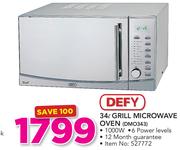 Defy 34Ltr Grill Microwave Oven DMO343