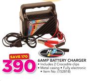 Moto Quip 6Amp Battery Charger Including 2 Crocodile Clips