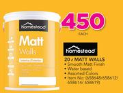 Homestead 20Ltr Matt Walls-Each