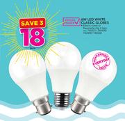 Simple Choice 6W LED White Classic Globes-Each