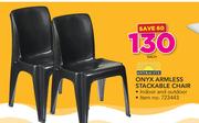 Antracite Onxy Armless Stackable Chair-Each