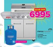 Mega Master 5 Burner Evolution 500 Pro BBQ + Free Cadac 9kg Cylinder