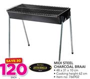 Ketla Midi Steel Charcoal Braai-Each