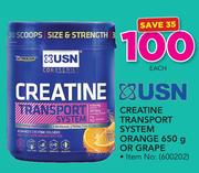 USN Cretine Transport System Orange-650g Or Grape-Each
