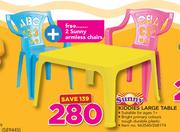 Sunny Kiddies Large table + 2 Sunny Armless Chair