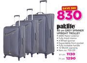 Paklite 48cm Grey Spinner Upright Trolley