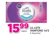 Lil-Lets Tampons 16's-Each