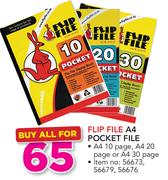 Flip File A4 Pocket File-For All