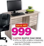 Carter Rustic Oak Desk