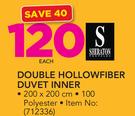 Sheraton Double Hollowfibre Duvet Inner