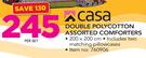 Casa Double Polycotton Assorted Comforters Includes Two Matching Pillowcases-Per Set