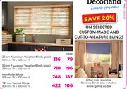 Decorland 25MM Aluminium Venetian Blinds Plain-590mm W x 600mm H